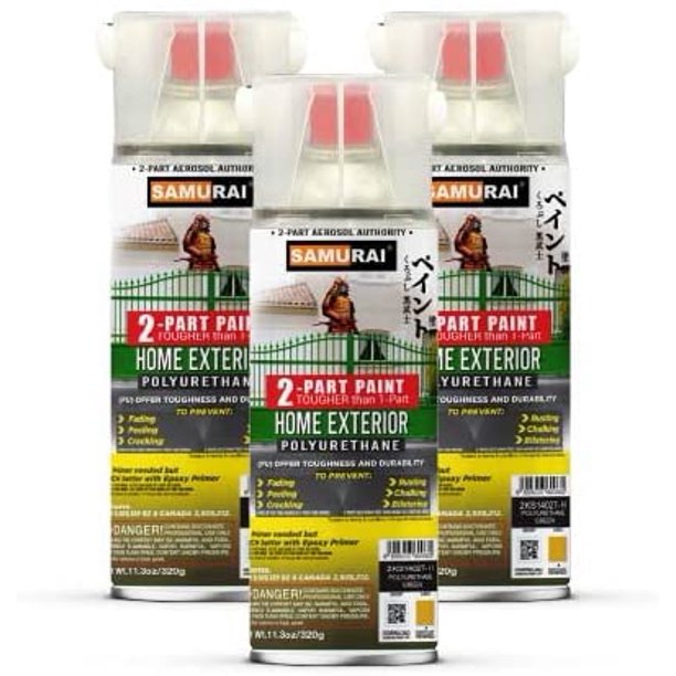 Samurai 2Part Spray Paint Epoxy Primer for Home Exterior (Undercarriage Black, Pack of 3 Cans