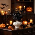 thumbnail image 5 of Black Artificial Eucalyptus Leaf Bunch, 4 Fork Soft Matte Foliage for Halloween Gothic Party, Vase Filler, Table Centerpiece, Mantel Decor, 5 of 6