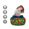 thumbnail image 2 of Vegetables Storage Toy Bag Chair, Simplistic Drawn Organic Healthy Food Pattern Carrot Pepper Potato Corn, Stuffed Animal Organizer Washable Bag, Large Size, Emerald Multicolor, by Ambesonne, 2 of 3