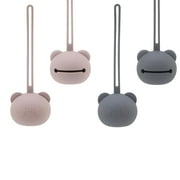 Silicone Pacifier Holder Cases, BPA-Free Newborn Bear Pacifier Case, Baby Pacifiers Silicone Pouch for Travel, Pacifier Accessories for Boys & Girls