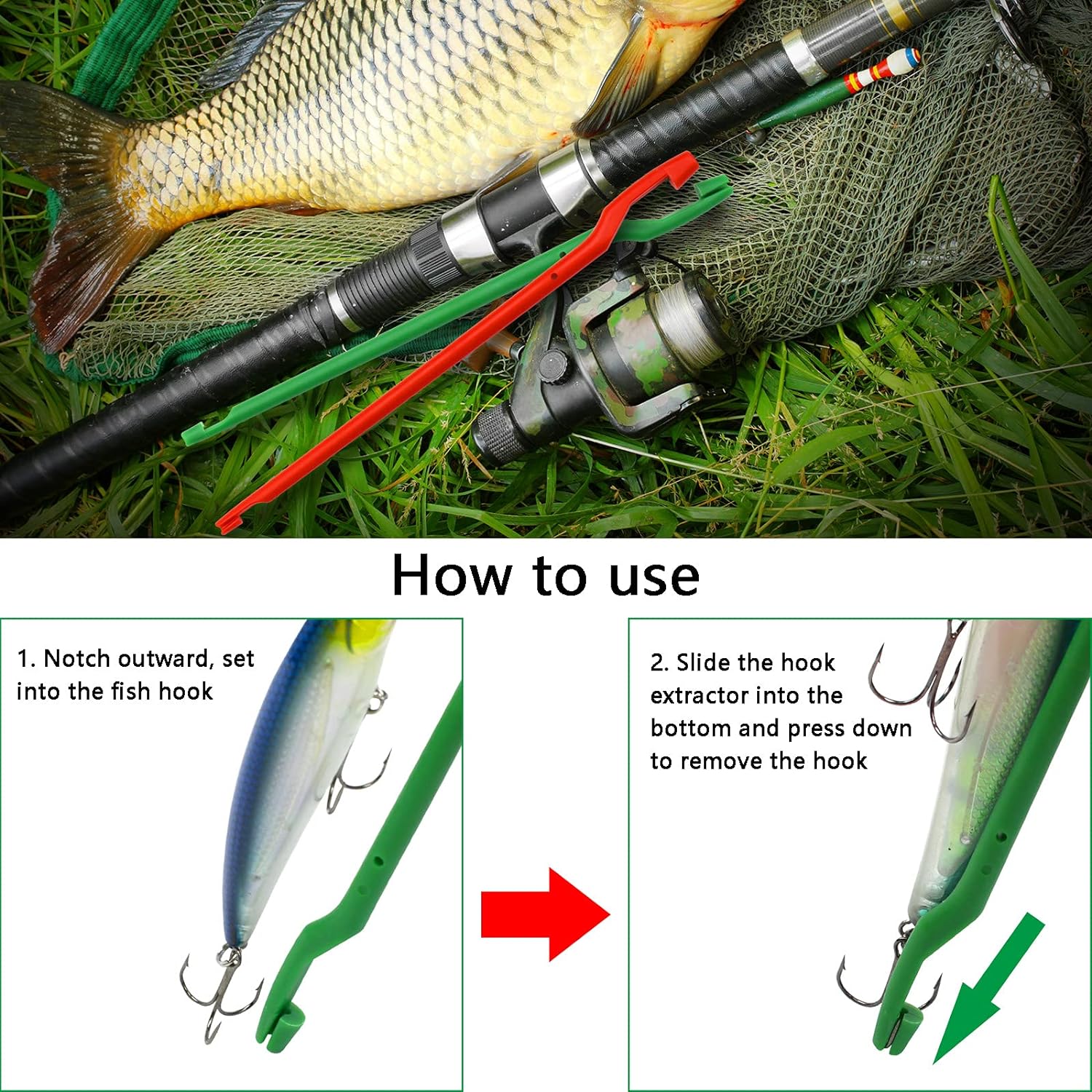Fish Unhook Tool Spring Fishing Unhooking Tool 10PC Fish Hook Remover Tool - Plastic Fishing ...