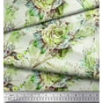 thumbnail image 2 of Soimoi Poly Georgette Fabric Leaves & Rose Flower Print Sewing Fabric Yard 42 Inch Wide, 2 of 3