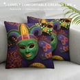 thumbnail image 3 of Heduofu Mardi Gras Throw Pillow Covers Mardi Gras Beaded Necklace Sofa Carnival Party Decor Pillowcase Back Cushion Cover White, 3 of 5