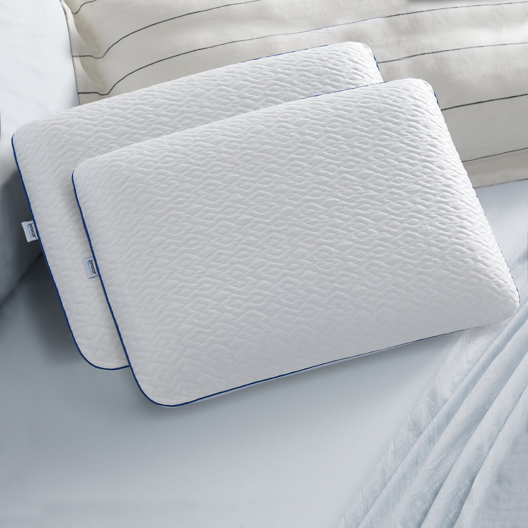 Sleep Innovations Forever Cool Gel Memory Foam Standard Pillow With Cooling Cover 2 Pack