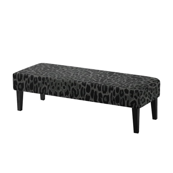 Whosucclay Black Leopard Print Stretch Dining Bench Cover Wear Resistant Bench Slipcovers Breathable Bench Seat Furniture Protector Universal Bench Protectors for Bedroom, Kitchen