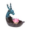 thumbnail image 4 of Backflow Incienso quemador cascada lotus figurine de ciervo cerámico censador de cerámica tiburador de incienso para parte para el partido Rosa, 4 of 8