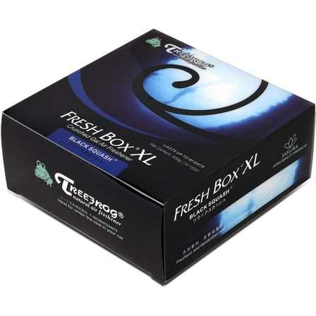 Treefrog Xtreme Fresh Box XL Car/Office/Home Air Freshener Deodorizer, Black Squash Scent, 400g