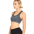 thumbnail image 3 of Women's Seamless Racerback Sports Bra, Heather Grey L, 1 Pack, 3 of 3