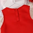 thumbnail image 3 of Tauxra Robe d'Été Sans Manches pour Femmes, Robe de Fête Florale Longueur Genou, Robe Trapèze, Robe Soleil à Imprimé de Fleurs Rouges et Blanches avec Jupe à Volants pour Invitée de Mariage, Cocktail, 3 of 8