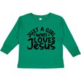 thumbnail image 3 of Inktastic Just a Girl Who Loves Jesus Girls Long Sleeve Toddler T-Shirt, 3 of 5