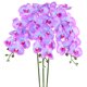 thumbnail image 1 of Uxcell 3-Pack Flores de Orquídea Artificial 9 Pétalos Grandes 37 Pulgadas Ramo de Seda Phalaenopsis Azul Púrpura Falsas Orquídeas para Hogar/Boda, 1 of 1