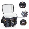 thumbnail image 6 of FORMRS Insulated Cooler Bag 24 Cans Capacity Soft Leakproof Lunch Box with Side Pockets, Black Record, 6 of 7