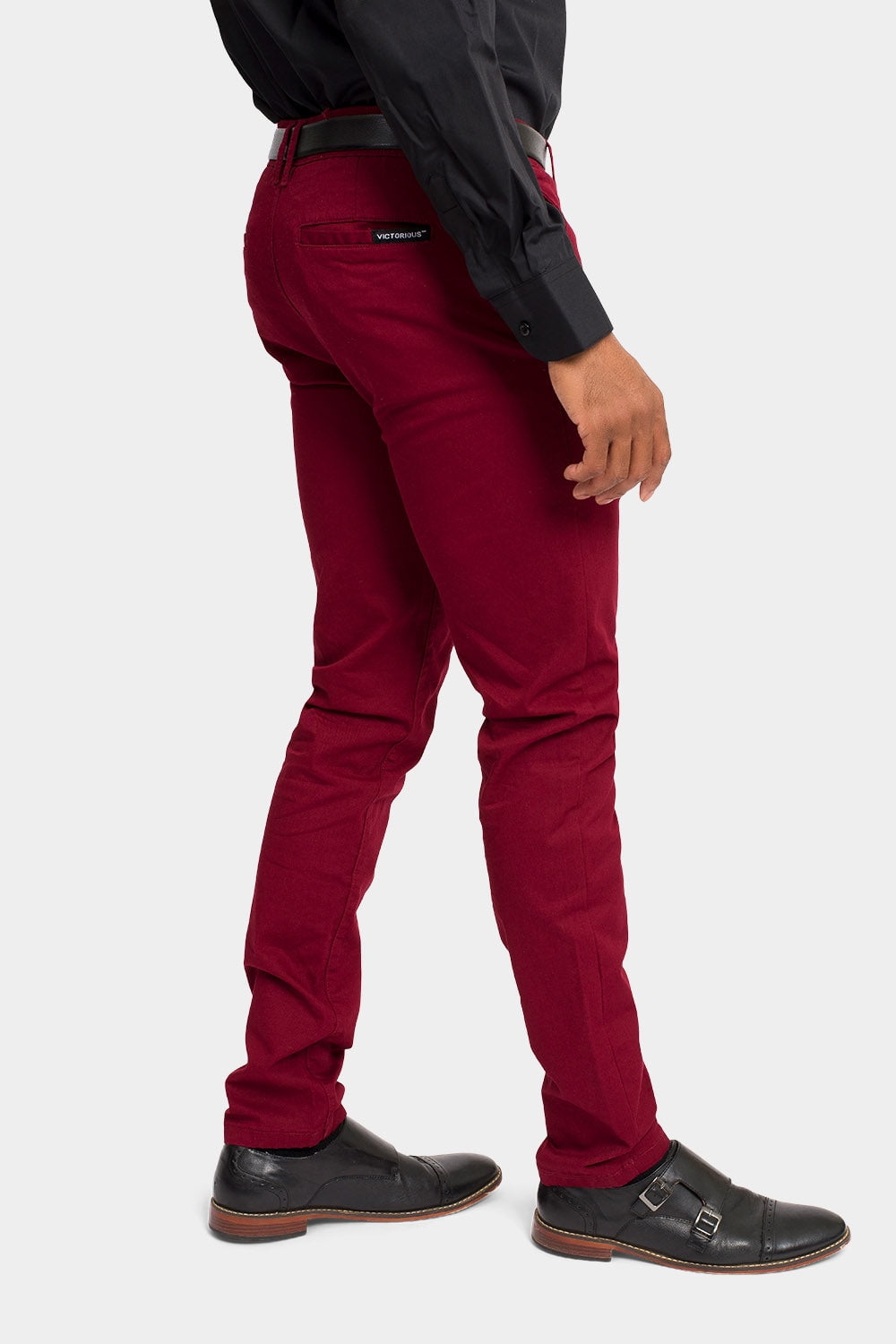 Victorious Men's Basic Casual Slim Fit Stretch Chino Pants