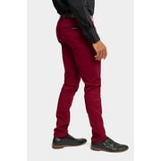 Victorious Men's Basic Casual Slim Fit Stretch Chino Pants DL1250 - Burgundy - 34/32
