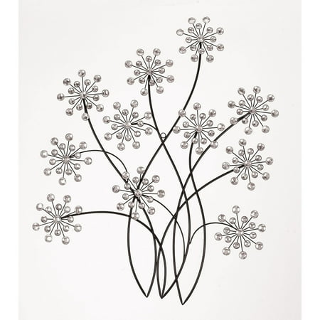 24 Inch Outdoor Wall - DecMode Bead Flowers Wall Sculpture