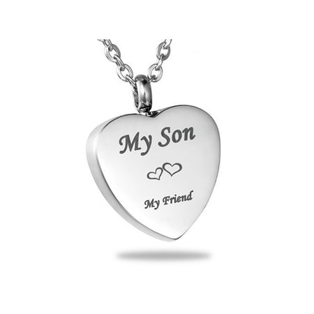 My Son My Friend Love Heart Memorial Jewelry Pendant Keepsake Memorial Urn
