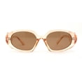 thumbnail image 1 of Minimal Mod Clout Trendy Plastic Fashion Sunglasses Peach Brown, 1 of 4