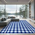thumbnail image 2 of ODIKA 8'x10' Ultra-Soft Area Rug, Layering Striped Gingham Grid Banded Farmhouse Rectangular Front None Washable, Bare feet friendly, Silk-Touch for Bedroom, Under Sectional, 2 of 7