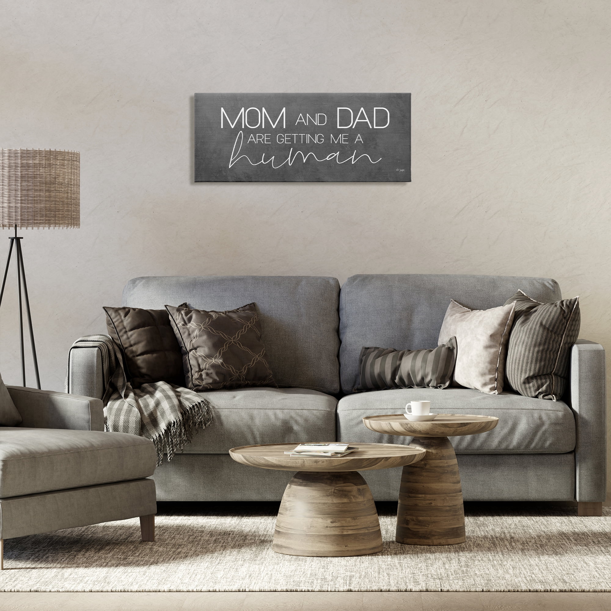 Stupell Industries Getting Me A Human Text & Numbers Painting Wrapped Canvas Art Print Wall Art, 30 x 13