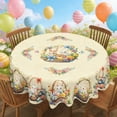 thumbnail image 4 of Round Easter Tablecloth Polyester Waterproof Stain Resistant Table Cover 152Cm for Easter Holiday Party Dining Room Kitchen, 4 of 6