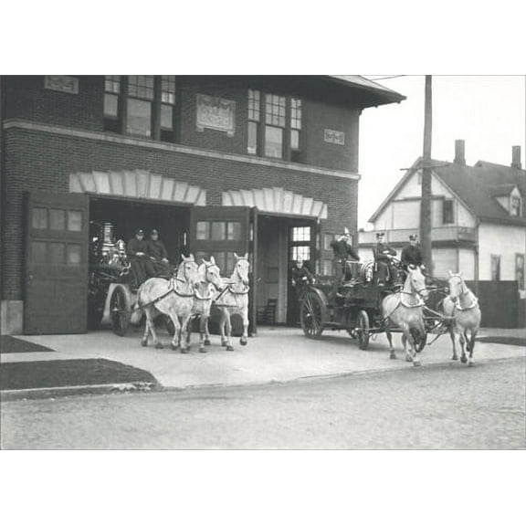 Avanti Press Fire Department Horses Historic Detroit Blank Note Card
