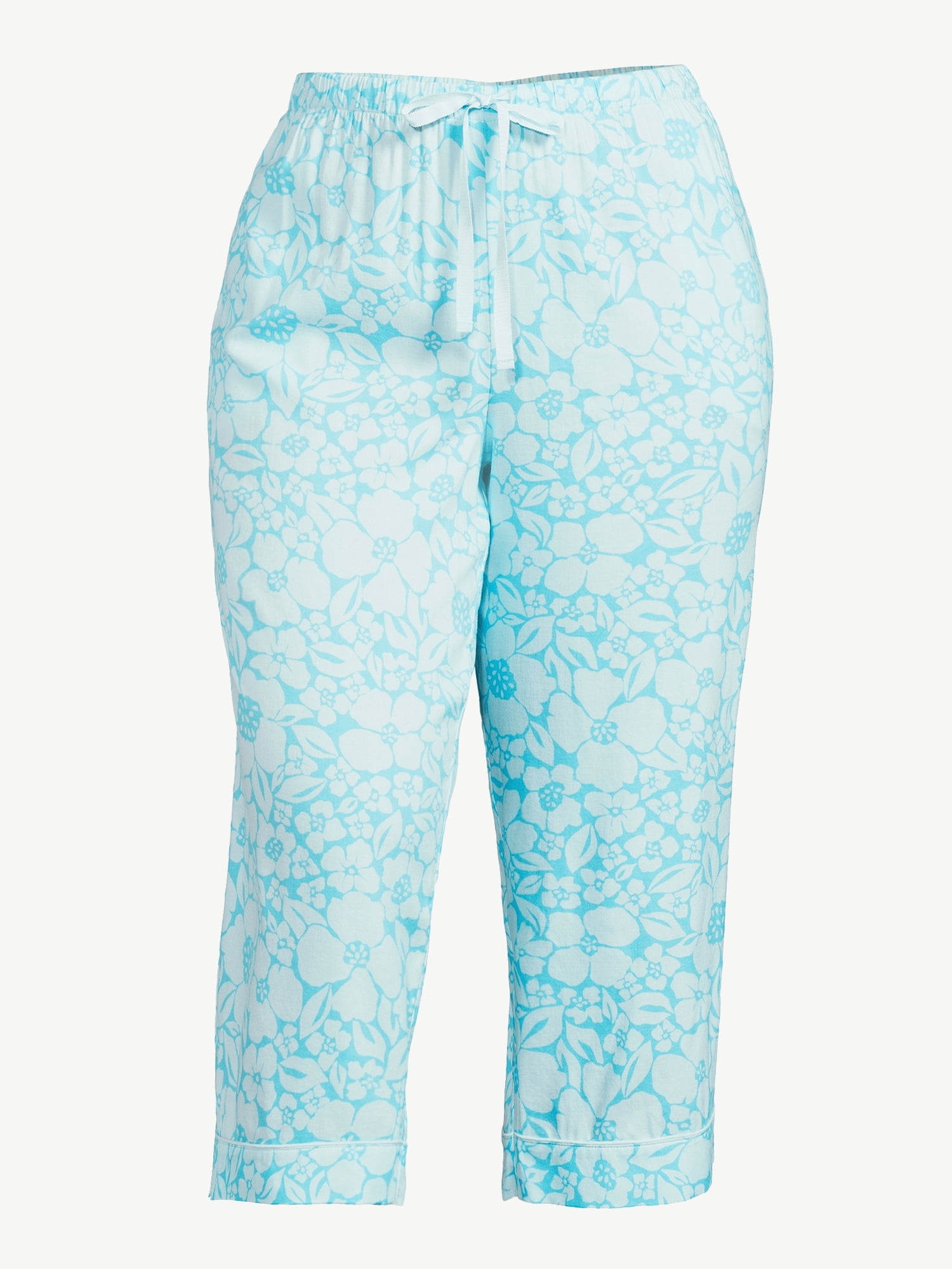Joyspun Women's Woven Cropped Pajama Pants, Sizes S to 3X