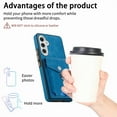 thumbnail image 5 of SaniMore for Samsung Galaxy A34 5G (6.6" 2023) Wallet Case, Flip Cash Pocket 360° Rotating Metal Holder Kickstand PU Leather Shockproof TPU Card Slots Magnetic Car Mount Wear-resistant Shell - Blue, 5 of 13