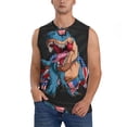 thumbnail image 1 of Balery Blue Dinosaur Camisetas sin mangas para hombre, absorbe la humedad y protege contra el mal olor.-3X-Large, 1 of 7