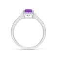 thumbnail image 2 of ANGARA Natural 1.5 Ct. Amethyst with Diamond Halo Engagement Ring in 14K White Gold for Women (Ring Size: 3), 2 of 9