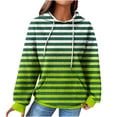 thumbnail image 2 of ALLLIST Long Sleeve Green Hoodies Women Waffle Knit Drawstring Pullover Gradient with Pockets Loose Sweatshirts Hoodie Ladies, 2 of 5