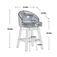 thumbnail image 4 of Counter Height Bar Stools Set of 2, Swivel Bar Stool with Back and Footrest, Upholstered Kitchen Island Chairs Barstools for Home Bar, Pub, Breakfast Nook, Dining Room, Black, 4 of 8