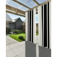 thumbnail image 3 of Outdoor Curtains for Patio, Farm Rural Theme Black Stripes Waterproof Blackout Outside Curtain for Porch/Pergola/Gazebo, Thermal Insulated Drapes for Cabana, 1 Panel, 54 x 84 Inch, 3 of 8