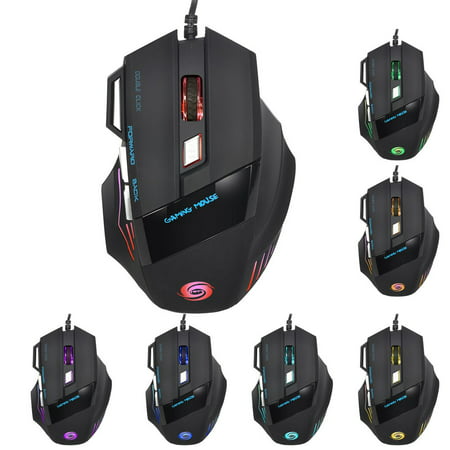 USB 2.0 Wired Gaming Mouse 7 Colors LED Backlight A868 Fantastic Alternating 7 Programmed Buttons Laptop PC Computer Games & Work (Best Gaming Mouse Under 20 Dollars)