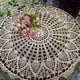 thumbnail image 4 of Round Cotton Hand Crochet Hollow Out Tablecloth Wedding Dining Table Cloth Cover, 4 of 5