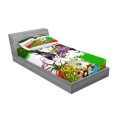 thumbnail image 2 of Ambesonne Floral Fitted Sheet & Pillow Sham Set, Tropical Flowers Spirals, Twin, Multicolor, 2 of 2
