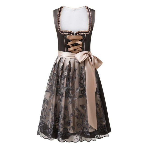 Disfraz de sirvienta para mujer, vestido de cosplay, ropa de actuación, vestido sin mangas, vestido de poliéster para mujer