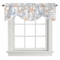 thumbnail image 2 of Retro Starfish Tie Up Valances Curtain, Adjustable Kitchen Wood Grain Valances for Windows Decor, Rod Pocket Short Curtains Set for Bedroom/Bathroom, 60"x18", 2 of 9