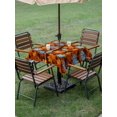thumbnail image 3 of Outdoor Tablecloth with Umbrella Hole and Zipper, Blue Pumpkin Fall Square Table Cloth 54x54 Inch Waterproof Tablecloth, Thanksgiving Maple Leaves Autumn Picnic Table Cover for Patio Camping, 3 of 7