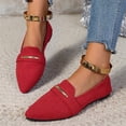 thumbnail image 6 of Domuza Women's Faux Suede Pointed Toe Loafers Slip On Metal Decor Flat Dress Shoes Comfortable Non-Slip Casual Footwear for Work Daily Wear 8（EU-40） 40, 6 of 8