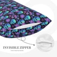 thumbnail image 3 of Balery purple flower blue Skull Bedding Queen Pillow Cases - Envelope Closure - Soft Brushed Microfiber Fabric - Shrinkage and Fade Resistant Pillow Cases-20"x30", 3 of 6