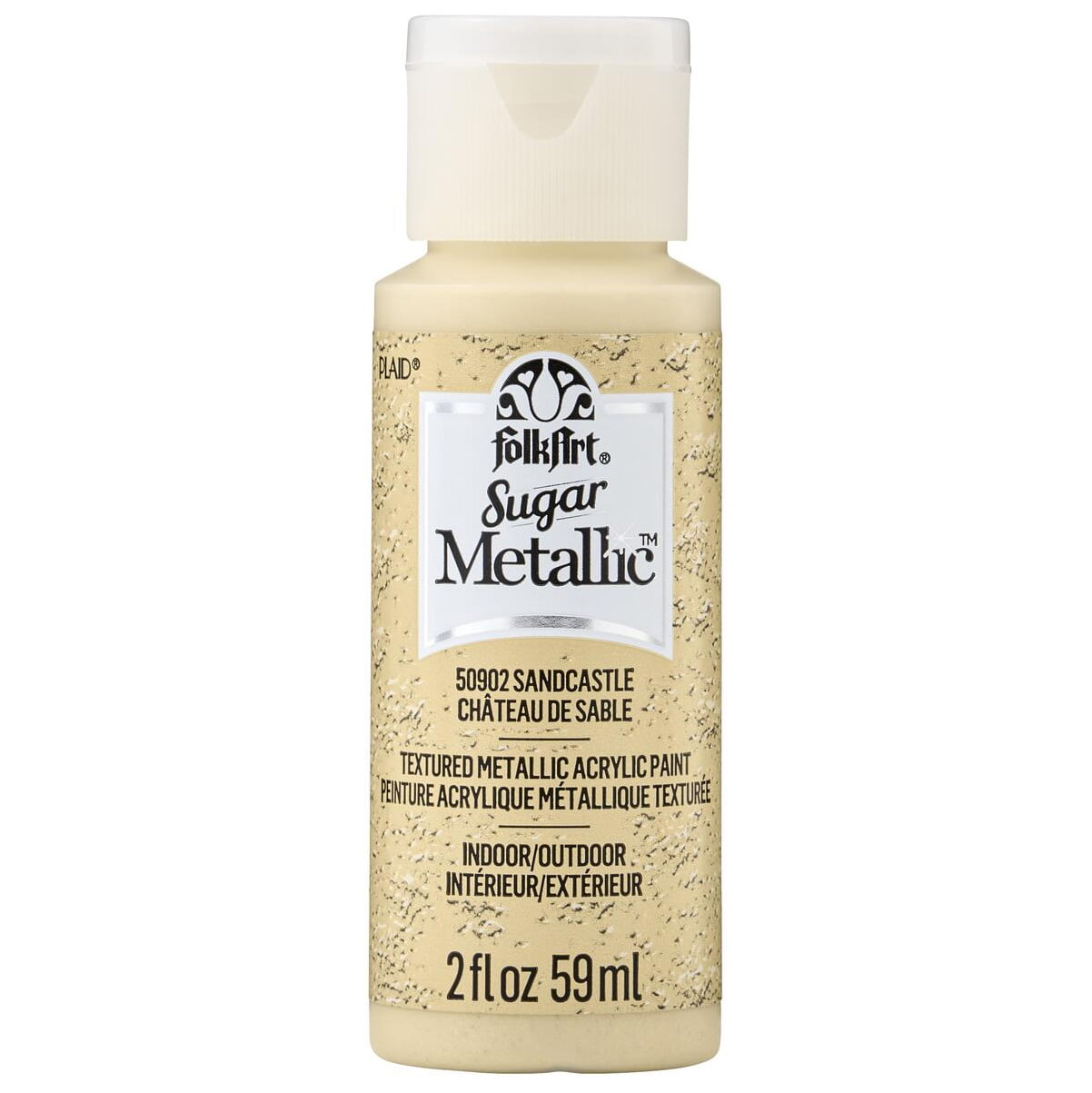 FolkArt Sugar Metallic Acrylic Paint 2oz-Sandcastle - Walmart.com