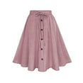 thumbnail image 6 of Mgmyaa Women's Midi Skirts Heavy Hollow Tassel Irregular Long Skirt A-linet Skirt with Ornamental Button, 6 of 8