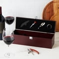thumbnail image 5 of True Cherry 1-Bottle Wine Accessories Gift Set | Premium Corkscrew Opener Kit, Drip Ring, and Wine Pourer and Stopper in Wood Case with Padded Insert, 5 of 7