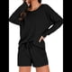 thumbnail image 2 of Conjunto de Pijama para Mujer, de Punto Gofre, Informal, de Dos Piezas, con Bolsillos Negro S, 2 of 9