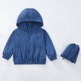 thumbnail image 2 of Boys & Girls Sun Protection Jacket Summer Hooded Full Zip Loose Fit Coat with Pockets, Casual Stylish Outerwear for Kids 3-12Y Blue, 2 of 8