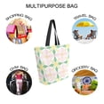 thumbnail image 7 of FORMRS Womens Canvas Tote Bag with Zipper Inner Pocket Shoulder Handbag, Retro Yellow Stars, 7 of 7