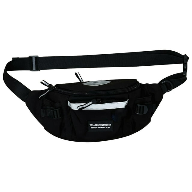 YIMWNYI Sac de Taille en Nylon Respirant, Grande Capacité Sac de Sport, Sac de Course Polyvalent pour Voyage et Randonnée, Sac Banane Unisexe, Sac à Bandoulière Durable et Imperméable
