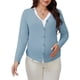thumbnail image 1 of INSPIRE CHIC Camisas de Maternidad para Mujeres con Botones Abajo Ropa de Embarazo de Manga Larga V Cuello Tops de Lactancia Falsos de 2 Piezas XL Azul, 1 of 6
