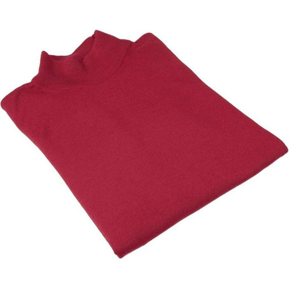 Men PRINCELY Soft Comfort Merinos Wool Sweater Knits Mock 1011-00 Raspberry