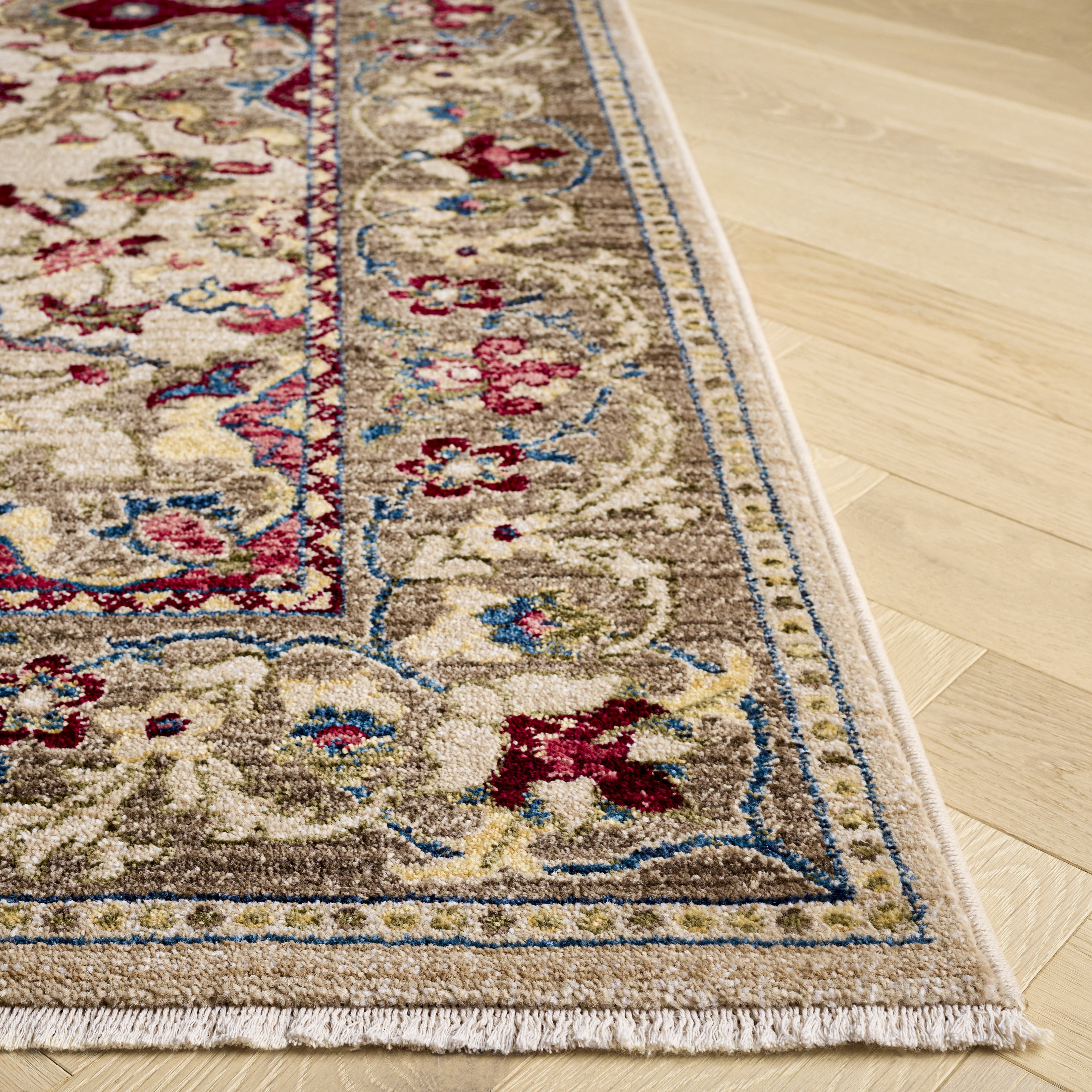 Safavieh Kashan Vincent Oriental Runner Rug, Ivory/Taupe, 2'6" x 18'